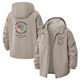 Floral Whimsy Unisex Full-Zip Printed Waterproof Hooded Windbreaker