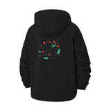 Botanical Motif Unisex Full-Zip Printed Waterproof Hooded Windbreaker