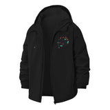 Botanical Motif Unisex Full-Zip Printed Waterproof Hooded Windbreaker