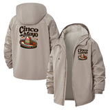 Sombrero Fiesta Unisex Full-Zip Printed Waterproof Hooded Windbreaker