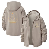 Western Outlaw Motif Unisex Full-Zip Printed Waterproof Hooded Windbreaker