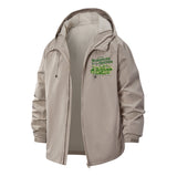 Mongolian Steppe Landscape Unisex Full-Zip Printed Waterproof Hooded Windbreaker