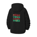 Ocean Vibes Endless Rides Unisex Full-Zip Printed Waterproof Hooded Windbreaker