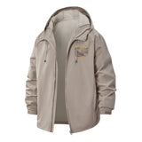 Coffee Time Unisex Full-Zip Printed Waterproof Hooded Windbreaker