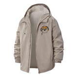 Cute Wizard Emoji Unisex Full-Zip Printed Waterproof Hooded Windbreaker