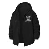 Retro Robot Graphic Unisex Full-Zip Printed Waterproof Hooded Windbreaker