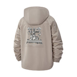 Retro Robot Graphic Unisex Full-Zip Printed Waterproof Hooded Windbreaker