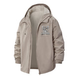 Retro Robot Graphic Unisex Full-Zip Printed Waterproof Hooded Windbreaker