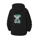 Silent Bear Graphic Unisex Full-Zip Printed Waterproof Hooded Windbreaker