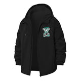 Silent Bear Graphic Unisex Full-Zip Printed Waterproof Hooded Windbreaker