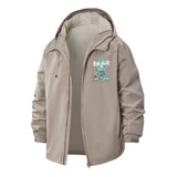 Silent Bear Graphic Unisex Full-Zip Printed Waterproof Hooded Windbreaker