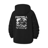Football Gridiron Supremacy Unisex Full-Zip Printed Waterproof Hooded Windbreaker