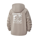 Football Gridiron Supremacy Unisex Full-Zip Printed Waterproof Hooded Windbreaker