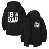 Bad Day Typographic Unisex Full-Zip Printed Waterproof Hooded Windbreaker
