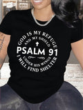 Cute T Shirts For Women Psalm Wings Prayer With Faithful Shelter And Peaceful Refuge Shield, Black T Shirt Women, Womens Tees
