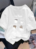 Womens Night Shirts Coffee Latte Mocha Cappuccino White Cups, Green Shirt Womens, Womens White Tee