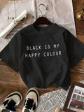 Womens Grinch Shirt Black Is My Happy Colour, Black T Shirt Women, Womens T Shirts
