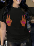 Womens Grinch Shirt Bold Hand Gestures With Vibrant Pink Nails Displaying Message Tshirt, Graphic Tees Women, Cotton Shirts For Women