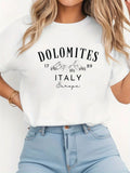 Cute T Shirts For Women Dolomites Italy Mountain Range With Vintage Style T Shirt, Black T Shirt Women, Womens Night Shirts