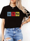 Funny Shirts For Women Colorful Scientific Elements Displayed On Black Shirt, Green Shirt Womens, Blue Shirt Women