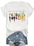 Womens Night Shirts Let Us Root For Each Other Colorful Variety Of Fresh Garden Vegetables T Shirt, Womens Graphic Tees Vintage, Black T Shirt Women