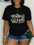 Country Shirts Womens Plant Lady Elegant Green Cactus With Succulent And Vibrant Flowers Lady, Womens Graphic T Shirts, Women T Shirt