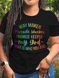 Women's Short Sleeve T Shirts Way Maker Miracle Worker Promise Keeper My God Inspirational Text Tshirt, Womens Graphic Tees Vintage, Womens Grinch Shirt