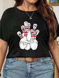 Womens T Shirts Happy Bowling Pins Cheerful Expressions On Black Tshirt, Womens White Tee, Graphic Tees Women