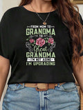Funny T Shirts For Women From Mom To Grandma Floral Decorative Typography With Roses And Stylish Text Shirt, Women Tshirts, Basic Tees Women