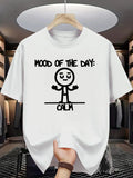 Green Shirt Womens Mood Of The Day Calm Simple Relaxed Minimalist Illustration Tshirt, Cute Graphic Tees For Women, Women's Short Sleeve T Shirts