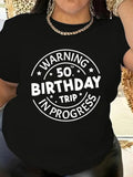 Cute Graphic Tees For Women Warning Birthday Trip In Progress Tshirt, Womens Night Shirts, Women Tshirts