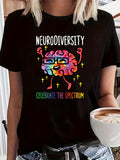 Graphic Shirts For Women Celebrate The Spectrum Vibrant Colorful Abstract Brain With Decorative Sparks Tshirt, Womens Graphic Tees Vintage, Graphic Tees Women