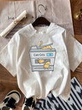 Cute T Shirts For Women Copy Cats Playful Kittens Around A Printer, Black T Shirt Women, Funny T Shirts For Women