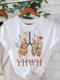 Pink Shirt Womens Floral Pattern With Artistic Branches Surrounding Lungs, Funny Shirts For Women, Womens Graphic T Shirts