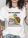 Womens Tees Did You Know Curious Turtle With Birthday Cake And Lit Candles Turtle, Red T Shirt Women, Funny Shirts For Women