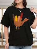 Funny Shirts For Women Thanksgiving Turkey Hand Shaped With Warm Rustic Colors Turkey, Funny T Shirts For Women, Womens Graphic Tshirts