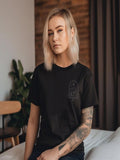 Green Shirt Womens Simple Black T Shirt With Small Minimalist Geometric Design, Funny Shirts For Women, Black T Shirt Women