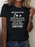Basic Tees Women Wooden Spoon Lead Paint Pickup Bed Garden Hose Drinking Survivor, Pink Shirt Womens, Cute T Shirts For Women