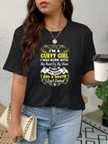 Vintage T Shirts Women Curvy Girl Inspirational Quote Shirt, Women T Shirt, Basic Tees Women