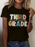Womens T Shirts Third Grade Colorful Fun Playful Bold Friendly Text Tshirt, Womens Graphic Tshirts, Country Shirts Womens