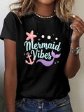 Womens Grinch Shirt Mermaid Vibes Underwater Starfish With Shimmering Anchor And Magical Tail, Graphic Tshirts Women, Womens T Shirts