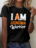 Green Shirt Womens I Am Leukemia Warrior Bold Text With Awareness Ribbon Tshirt, Cute Graphic Tees For Women, Graphic Tshirts Women