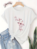 Green Shirt Womens Delicate Pink Butterflies Flying Among Soft Blooming Flowers Tshirt, Women Tshirts, Cute T Shirts For Women