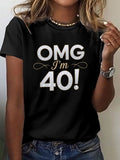 Cotton Shirts For Women Omg Im Beautiful Bold White 40Th Birthday Celebration Shirt, Women Tshirts, Basic Tees Women