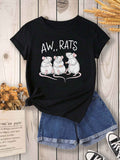 Blue Shirt Women Aw Rats Playful Cartoon Mice With Whiskers And Long Tails Mouse, White Cotton Shirt Women, Country Shirts Womens