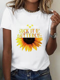 Graphic Shirts For Women Suck It Up Buttercup Cheerful Yellow Sunflower With Heart Shapes Shirt, Cute Graphic Tees For Women, Graphic Tees Women