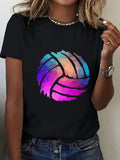Graphic Tees Women Colorful Gradient Artistic Stylized Volleyball, Country Shirts Womens, Womens Shirts