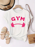 Womens Graphic Tshirts Gym Bright Pink Simplistic Weightlifting Barbell, Womens Grinch Shirt, Funny T Shirts For Women