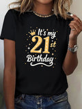 Graphic Shirts For Women Its My Birthday Celebration With Golden Stars And Festive Crown Birthday, Funny T Shirts For Women, Women T Shirt