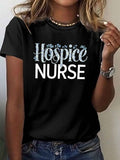 Womens Graphic T Shirts Hospice Nurse Simple Comfortable Casual Black Shirt, Cotton Shirts For Women, Women Tshirts